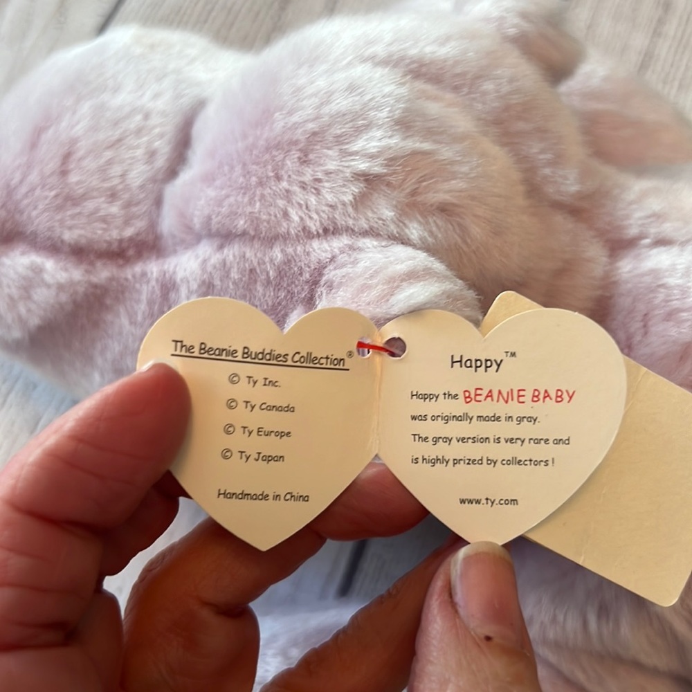 ⭐️⭐️HP!⭐️⭐️ NWT Ty Beanie Buddy Happy the Hippo. Circa 2000. Approx 15.5” long. - Picture 3 of 12